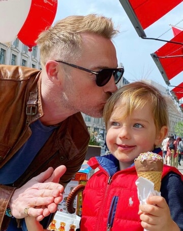 Cooper Keating with his father, Ronan Keating